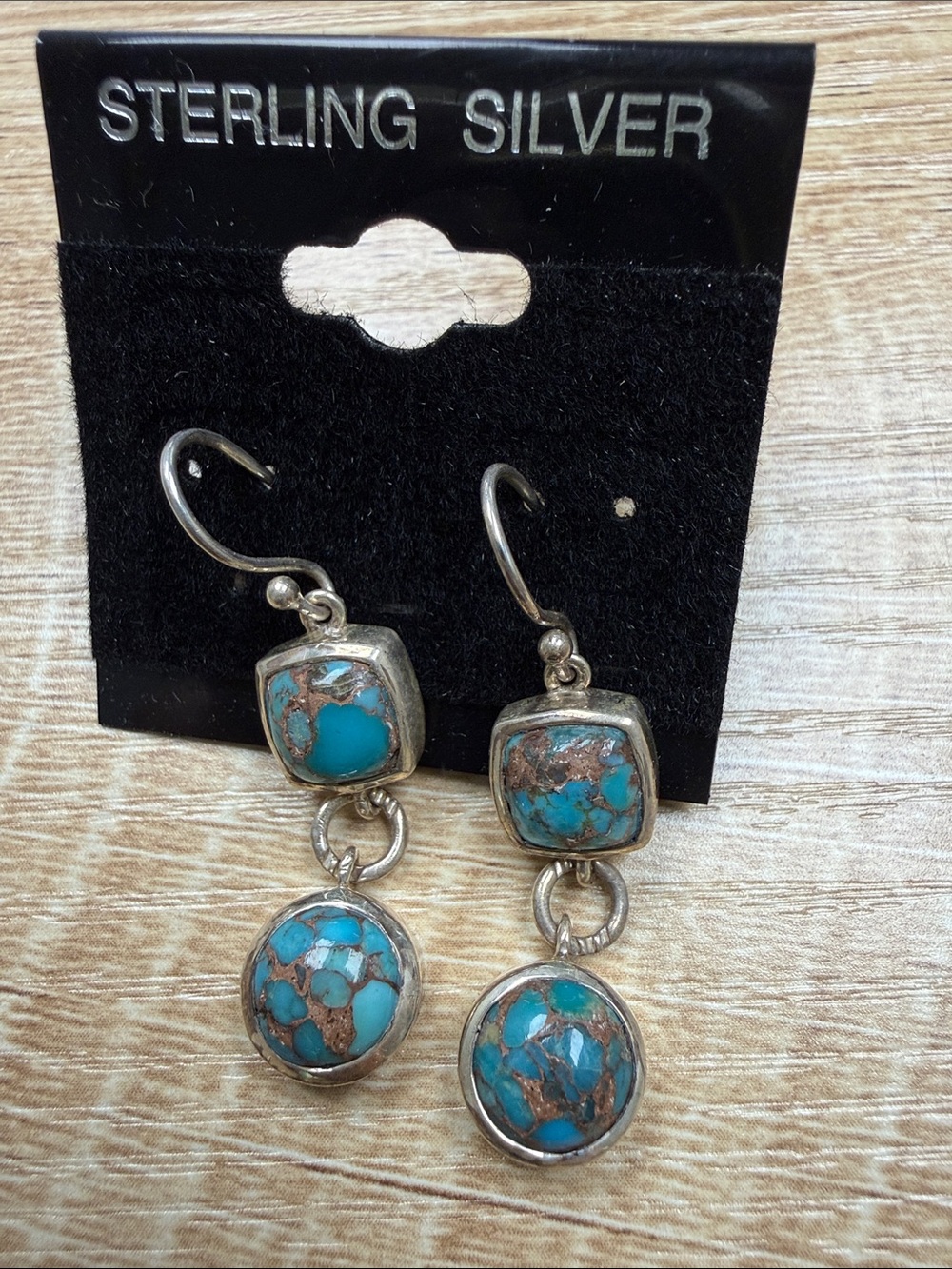 Turquoise Drop Earrings - Sterling silver
